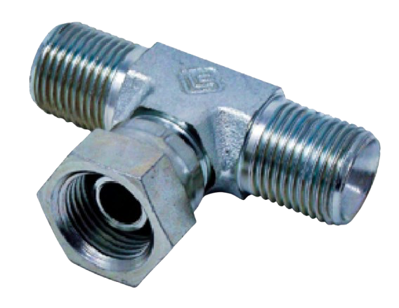1/4" BSP Male x Male x Female Swivel Tee 